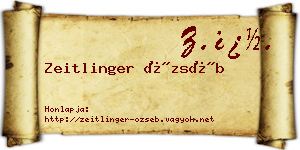 Zeitlinger Özséb névjegykártya
